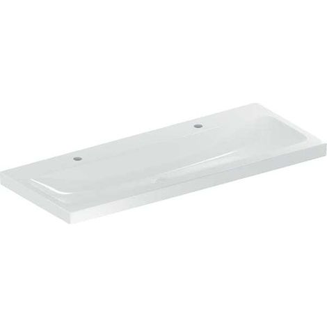 Lavabo Geberit iCon Light, 120 cm x 48 cm, con 2 orificios para