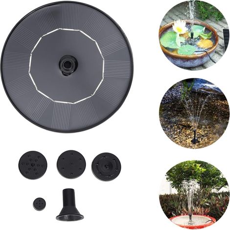 Fontaine Flottante à énergie Solaire pour Bain d'oiseaux, étang de Jardin, Kit de Pompe Extérieure avec Plusieurs Motifs (1/5)