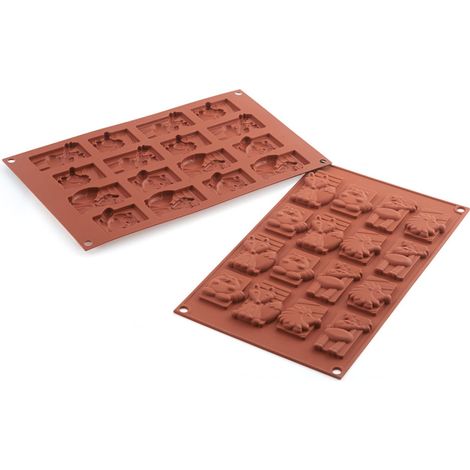Silikomart SF198 Moule en silicone Winter Choco Tags 16 Monoporzioni 37x60 Mm