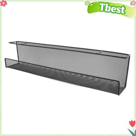 Tbest Organiseur sous le bureau Organisateur sous le bureau, panier de rangement en fer sous la Table, multiprise, meuble bac (1/5)