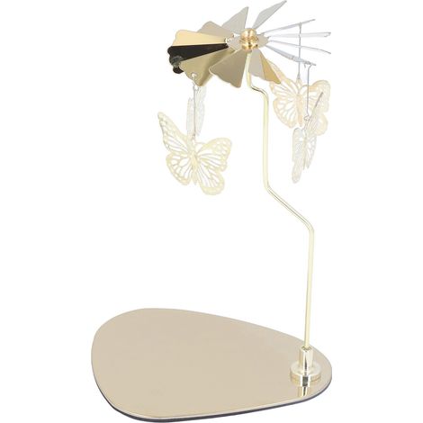 Lot de 2 porte-bougies rotatifs Dores, dorés papillons, style européen, plateau triangulaire, bougie parfumée romantique, décoration créative sans verre (1/5)