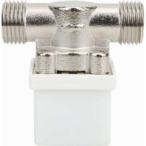 Electrovanne - G1/2" - 12 V CC - Corps en laiton et ABS - Pression 0,02 à 0,8 MPa - Normalement fermée - 1 pièce (1/5)