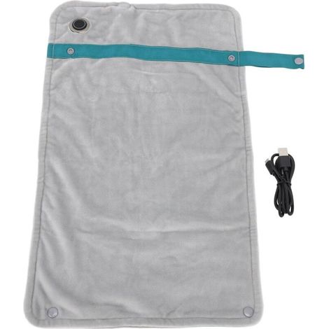 Portable Sans Couverture Chauffante USB, 120x70cm Electrique Couverture Voiture Chauffage, Camping,Maison (Gris) A (1/4)
