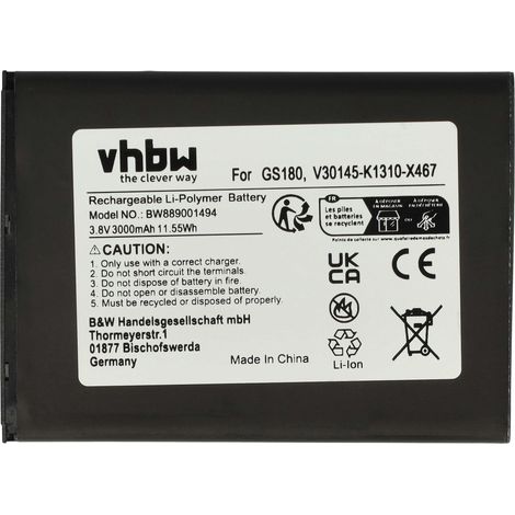 vhbw Akku Ersatz für Gigaset V30145-K1310-X467 für Handy Smartphone Telefon (3000 mAh, 3,8 V, Li-Polymer) (1/5)