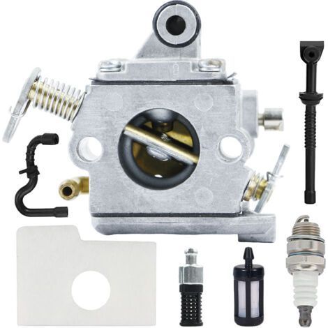 FENOPLASTICAKit de Carburateur ZAMA pour Tronçonneuse STIHL MS170 MS180 - Remplace C1Q-S57B, C1Q-S57A, C1Q-S57 et OEM 1130-120-0603 - Kit Complet avec Bougie, Filtres et Joints-Alovez (1/4)
