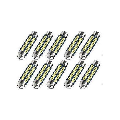 10er-Packung 578 LED-Autolampen 211-2 LED-Autolampen 41 mm 42 mm 1,65 Zoll 212-2 LED-Autolampen für Karten- und Innenraumbeleuchtung, 22 SMD 3014 Chips 6000k Weiß Super