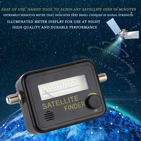 Détecteur de satellites 9501 avec fond noir et indicateur de satellite jaune, alimentation 13-18 V CC (1/5)