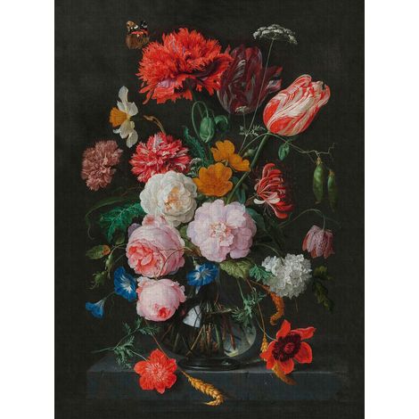 Papier peint panoramique fleuri fond noir Tapisserie panoramique rouge & vert couloir Papier peint panoramique fleur rose bouquet bureau (1/2)