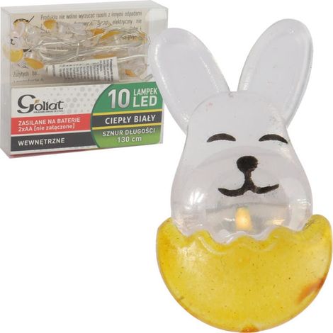 Coniglietto pasquale giallo luminoso, 10 LED, funzionamento a batteria, decorazione per casa e giardino (1/4)