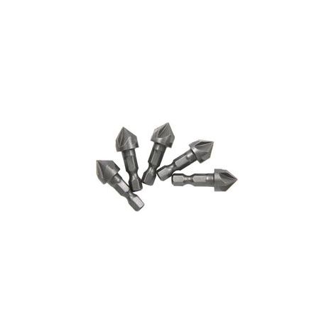 Lot de 5 forets coniques de 6,35 mm à tige hexagonale de 6,35 mm, trous de retrait de bavures à 6,35 mm, ensemble de poinçon central, pour bois, contreplaqué, plastique (1/4)