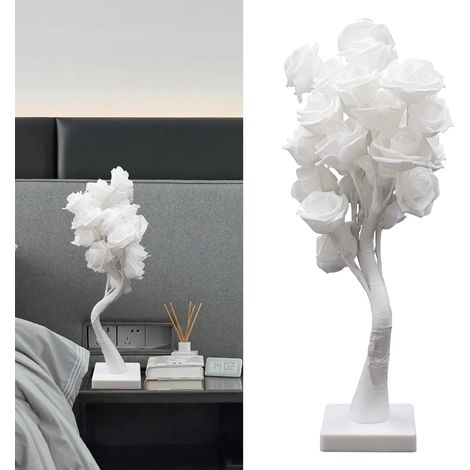 Lampe de table LED Lampe en forme de rose Fleur d'arbre Veilleuse USB Double Alimentation Branches Manipulables pour Salon Mariage Festival (1/5)