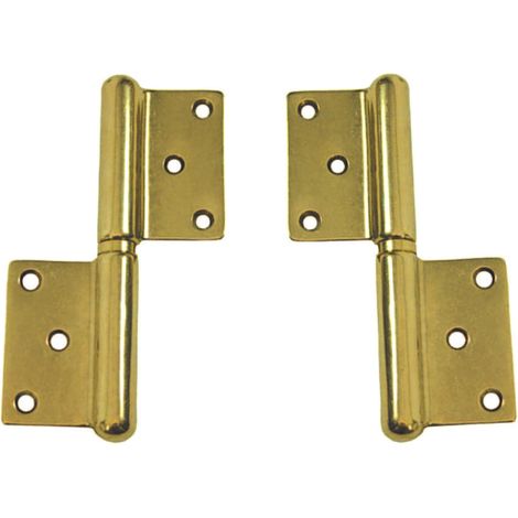 CERNIERA IN GROSSEZZA IN OTTONE LUCIDO- - mm.140 SX - 2 pezzi