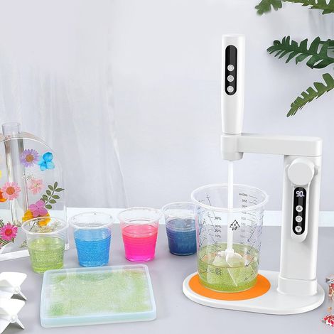Mini mélangeur antimousse pour résine avec support, mélangeur antimousse pour colle AB/UV, convient aux moules en résine, au silicone et aux revêtements. (1/5)