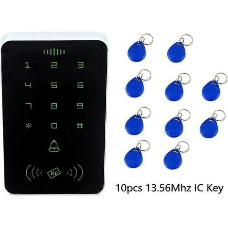 Système de verrouillage de porte avec lecteur de cartes 13,56 MHz, 1000 utilisateurs, contrôle d'accès RFID, clavier, panneau numérique, système de contrôle d'accès intelligent, circuit intégré et 10 (1/5)