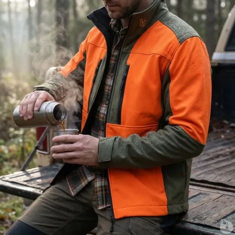 Veste Francital Softshell Chambaran Orange manches amovibles norme NF S 74-567 (1/5)