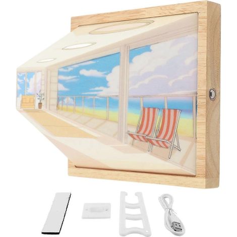 Veilleuse 3D à motif réaliste – Illusion d'optique – Applique murale – Connexion USB – Lampe LED décorative – Installation sans pression