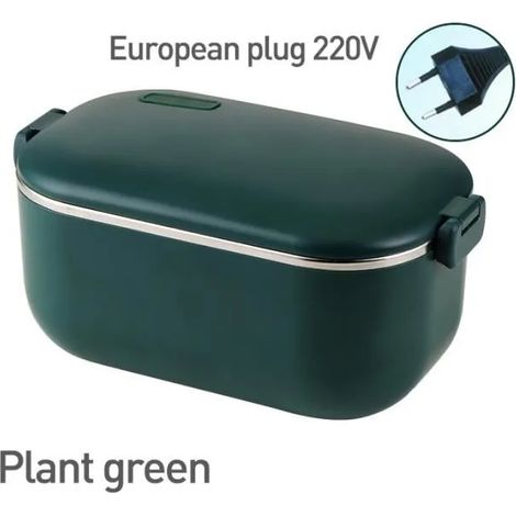 Boîte Chauffante Hermétique - JOULLI - Lunch Box Électrique - 1000 ml - Acier Inoxydable - Vert (1/4)