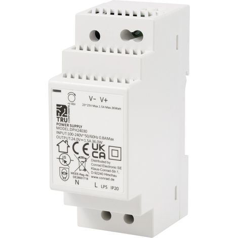 TRU COMPONENTS TC-10580812 Hutschienen-Netzteil (DIN-Rail) 24 V/DC 1.5 A 36 W Anzahl Ausgänge:1 x (1/5)