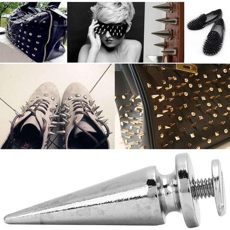 Rivets en forme d'arbre de grande taille (10 x 26 mm) - Accessoires pour la création de sacs, chaussures et vêtements - Rivets punk gothiques en spirale (1/5)