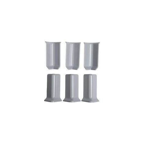 Lot de 6 blocs d'angle pour plinthe pour installation rapide sur plinthes de 8 cm de hauteur (M gris) (1/4)