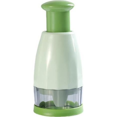 Hachoir à Aliments Portable pour légumes, Slap Coupe-oignons pour ail Noix Amande Gingembre Herbes Persil Chili Tomate Passe (Vert) (1/4)