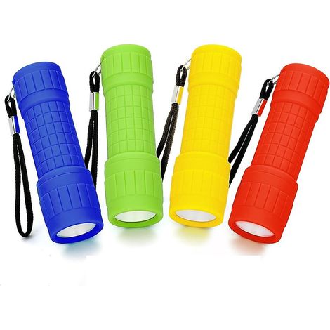 Ensemble de 4 lampes torches COB portables antidérapantes pour enfants et adultes (1/5)
