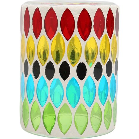 Lot de 6 Porte-Bougies en Verre Mosaïque Multicolore, Style Artisan, Photophores Décoratifs pour Salon, Bureau, Bar, Maison (1/5)