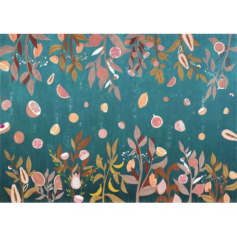 papier peint panoramique fruit bleu et rose - Komar (1/3)