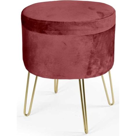 Set 2 pouf contenitori bordeax cm Ø38x46h (1/2)