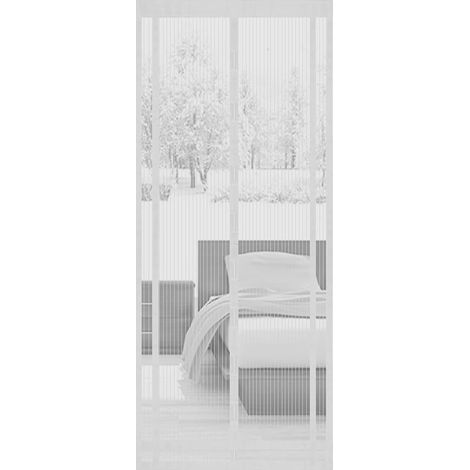 Rideau magnétique anti-insectes idéal pour porte de balcon, porte de cave, porte de terrasse, 100X210 cm, Blanc (1/5)