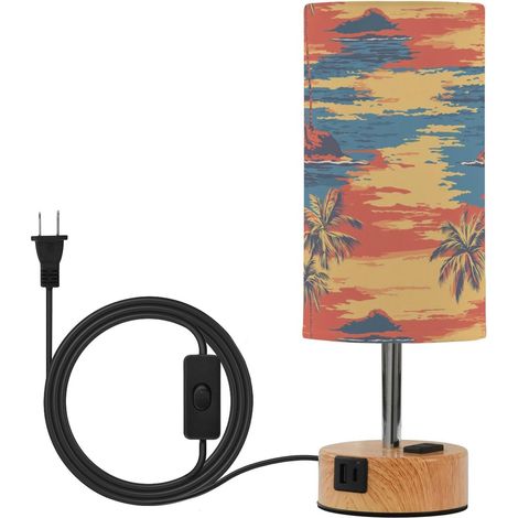 JUNZAN Lampe de table ferme avec ports USB C + A, ampoule LED (1/5)