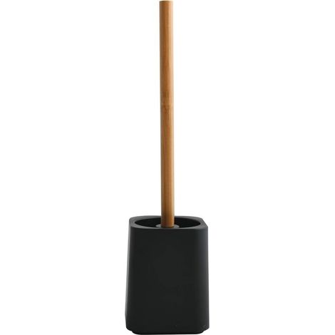 Bardusch-Brosse WC avec récipient hygiénique Noir Mat Bambou (1/3)
