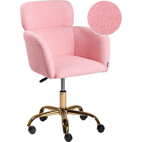 Schreibtischstuhl ALENA Bouclé Rosa (1/5)