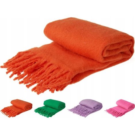 Manta decorativa con flecos 160x130 cm suave varios colores 1 ud.