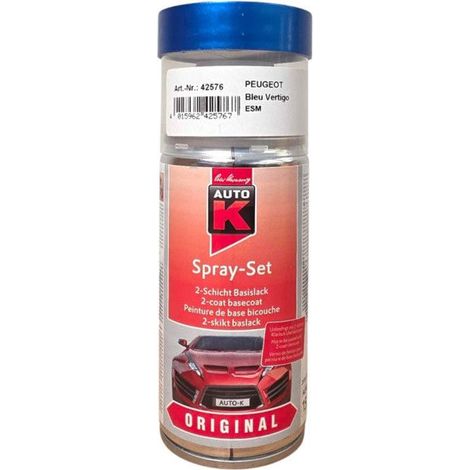 Bombe de peinture pour carrosserie - Peugeot - ESM Bleu vertigo - 150 ml - Auto K