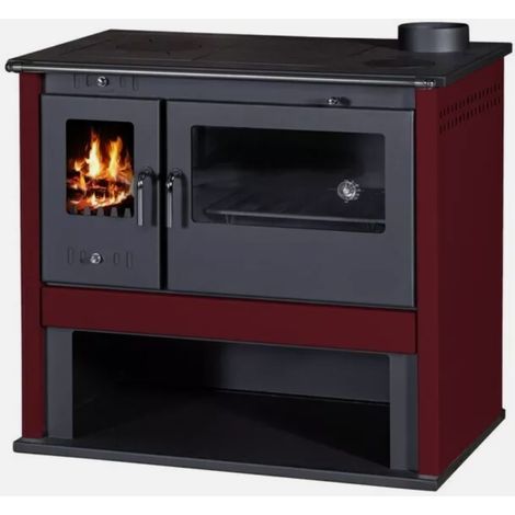 Stufa a legna Victoria Viki Lux da 9,07 kW colore bordeaux (1/5)