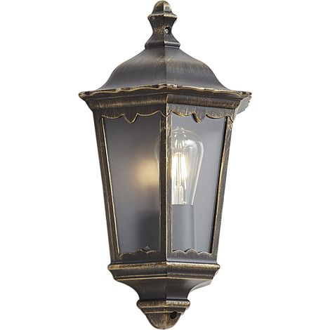 QAZQA Klassische Außenwandleuchte Antikgold IP44 - Havana Half