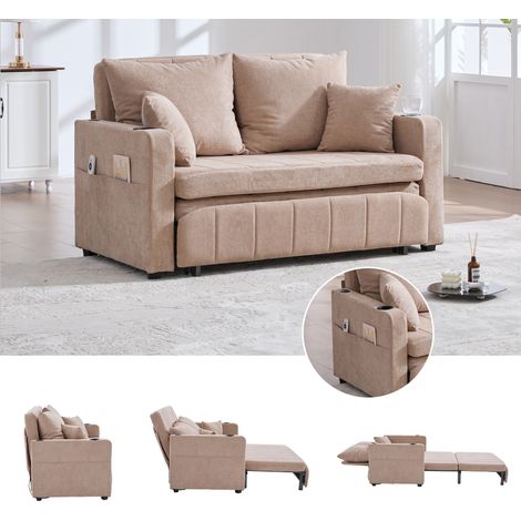 Canapé, en tissu, pliable, lavable, USB, avec porte, pour maison et usage quotidien, rangement, assise confortable, pour salon bureau appartement