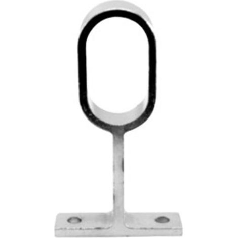 Support central ovale chromé pour tringles de penderie - Zinc 25 x 15 mm - Lot de 10