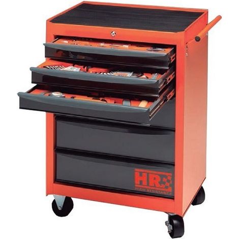 CHARIOT GRAND ALYCO ORANGE 6 TIROIRS 680x460x1020MM