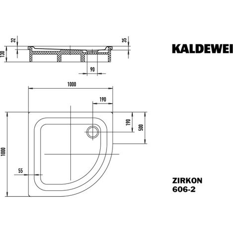 KALDEWEI 457148041001 DW ZIRKON AVEC SUPPORT DE BAIGNOIRE Mod.606-2