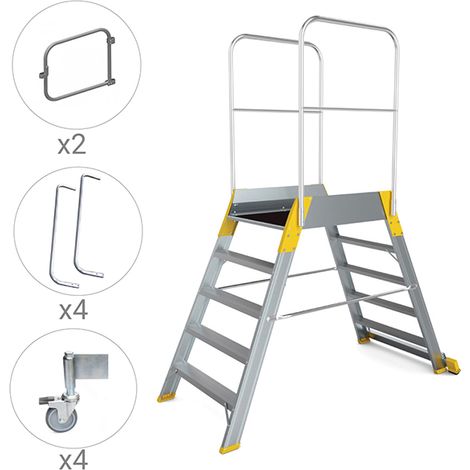 Leiternüberstieg 2x5 Stufen - Max Arbeitshöhe 3.04m - 9705R-MCP