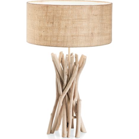 Lampade Da Scrivania Industrial Driftwood Metallo-Legno Marrone 1 Luce E27 (1/3)