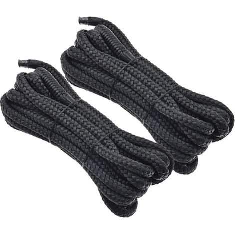 Set aus 2 elastischen Bootsfestmacherleinen aus geflochtenem Nylon mit Schlaufe. (1/5)