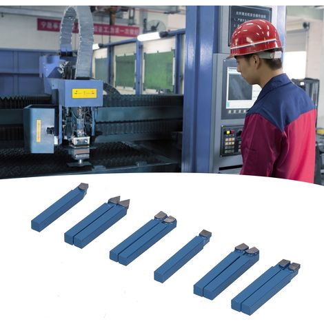 Satz von 10 1/4"-Metalldrehwerkzeugen mit Hartmetallspitzen, C6-Werkzeugkopf. (1/5)