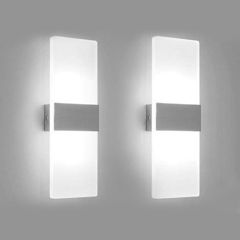 Randaco Lámpara de pared LED de 12W Lámpara de pasillo interior Lámpara de pared para exterior Lámpara de escalera blanca