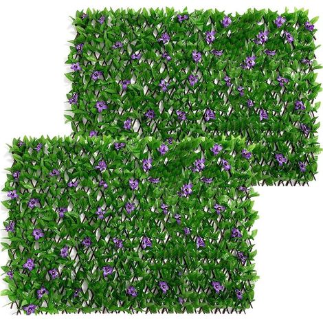 Haie artificielle de lierre extensible 30x180 cm – Brise-vue décoratif pour jardin et balcon – Protection de la vie privée – Installation facile (1/5)