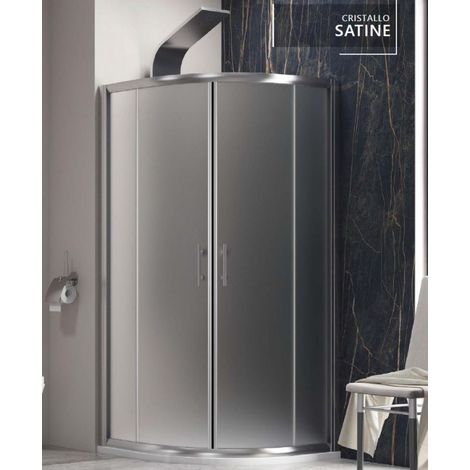 Parois de douche ¼ de cercle FLORA 200 SATIN H. 190 cm-Transparent-Transparent-- (1/4)