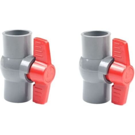 Green Mobility-Deux vannes à bille en PVC, raccords droits pour vanne à bille en plastique U-PVC pour le contrôle du débit et l'arrêt (φ32 mm) - (1/4)