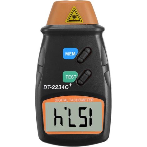 1 tachymètre numérique, affichage LCD 5 chiffres 18 mm, plage 2,5–99999 tr/min, mesure sans contact 50–500 mm, alimentation pile 9 V (1/5)